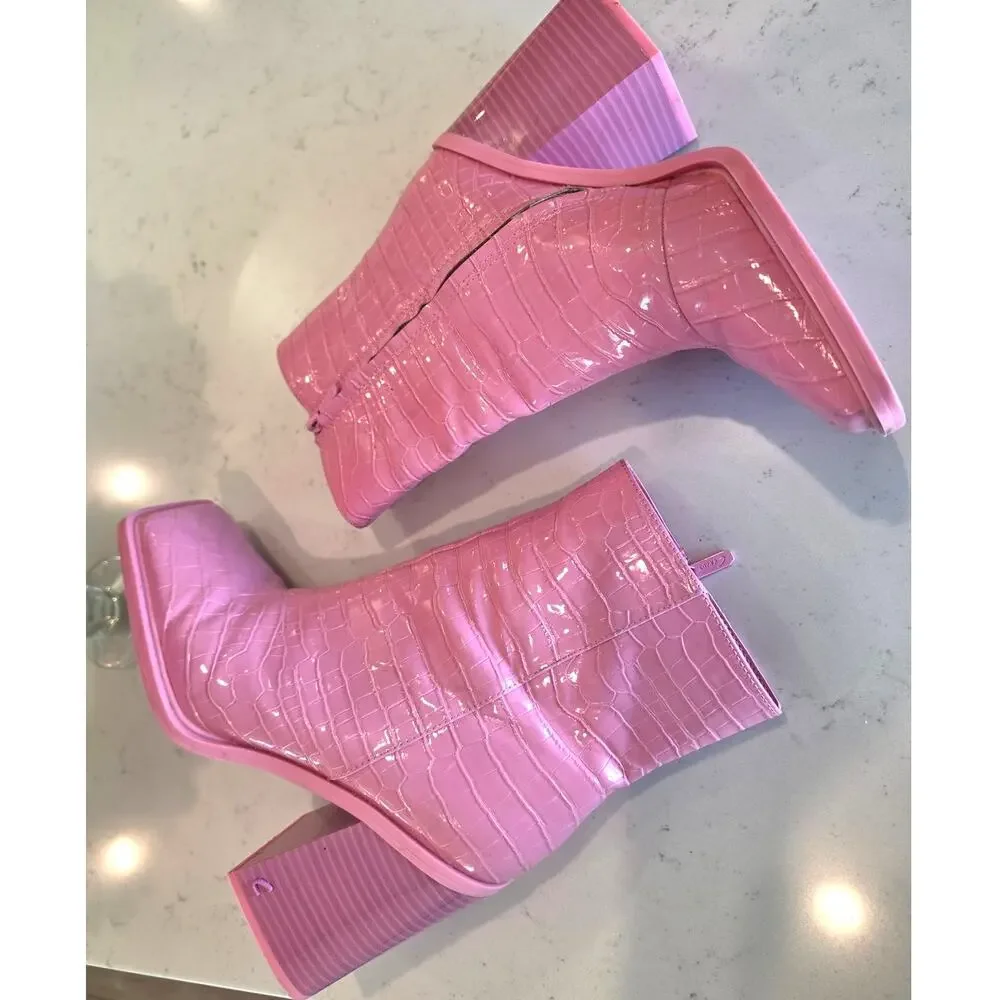 Circus /Layla Bootie in Pink Carnation by Sam Edelman/ Chunky Heel